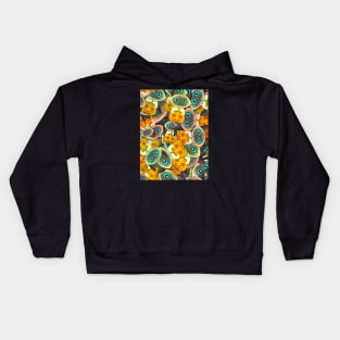 Cat halloween pumpkin pattern Kids Hoodie